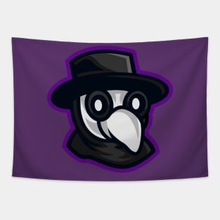 Cute Plague Doctor mascot logo Tapestry