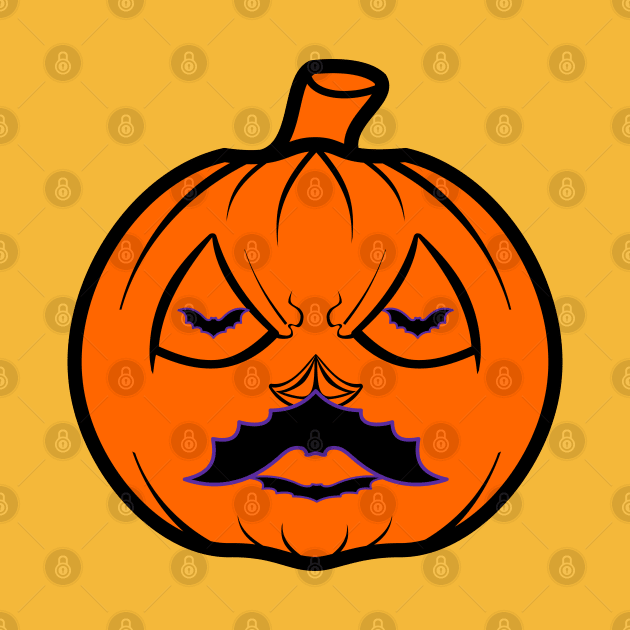 "Crazy pumpkin with a bat-shaped mustache" by GuettoUnderClothing