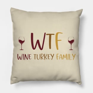 Wine Turkey Family Pillow