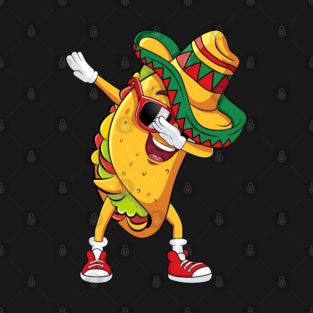 Funny Dabbing Taco Cinco de Mayo Men Boys Mexican Food Dab by Genie Designs