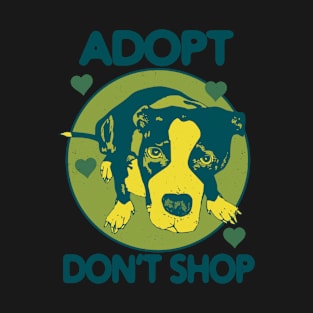 Adopt Don't Shop - Dog Lover (green print) T-Shirt