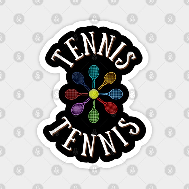 Colorful Tennis Rackets and Ball Magnet by TopTennisMerch