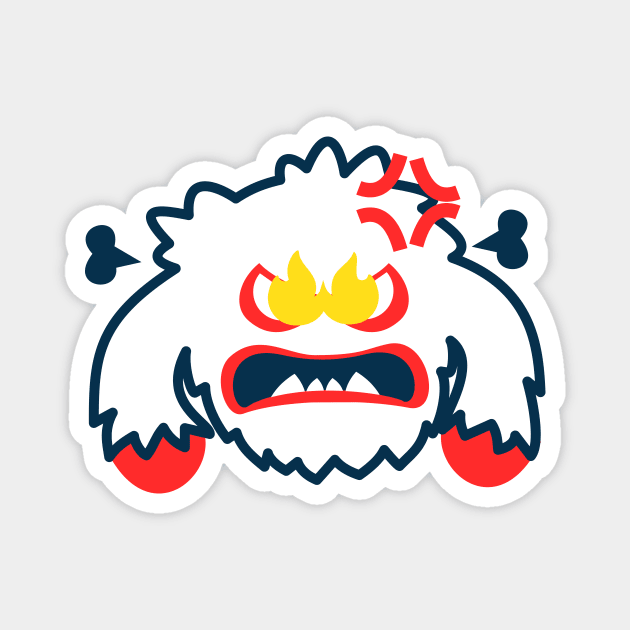 Angry Yeti Magnet by Johnitees