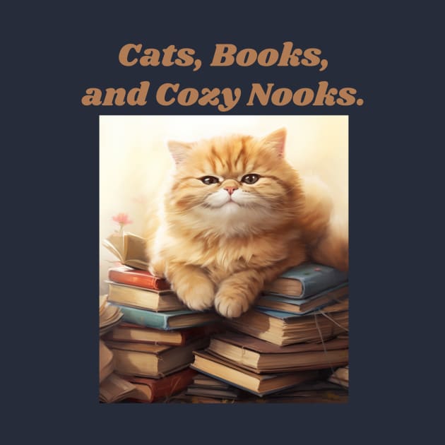 Cats, Books, and Cozy Nooks by KittyStampedeCo