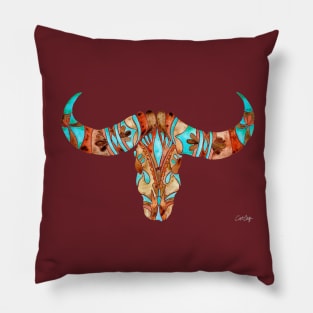 Water Buffalo Skull Pillow