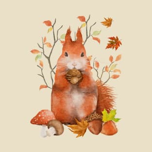 Squirrel lover gift autumn squirrel T-Shirt