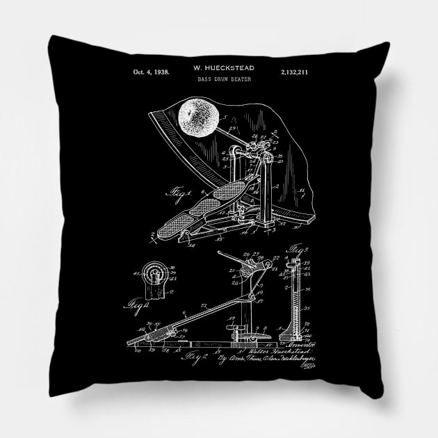 Percussion Player Gift Patent Art 1938 Pillow by MadebyDesign