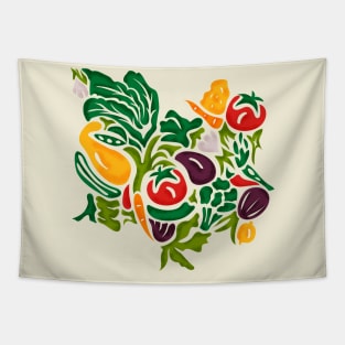 Veggie Delight- Fresh Garden Vegetables and Herbs Tapestry