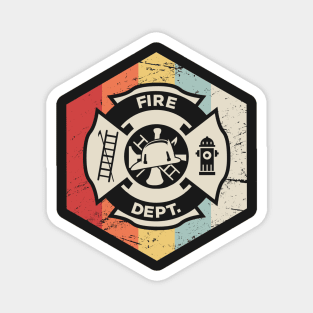 Retro Vintage Fire Department Icon Magnet