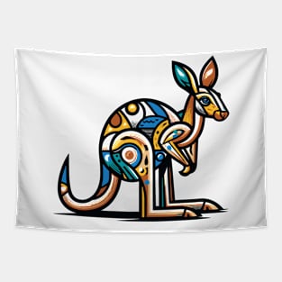 Pop art kangaroo illustration. cubism illustration of a kangaroo Tapestry