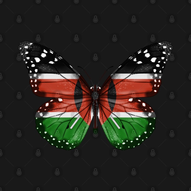 Kenyan Flag  Butterfly - Gift for Kenyan From Kenya by Country Flags