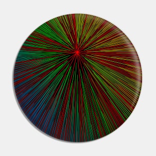 A colorful hyperdrive explosion - rainbow colors with red highlights version Pin