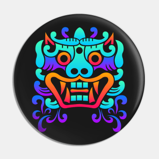 Trippy Psychedelic Chinese Dragon Pin