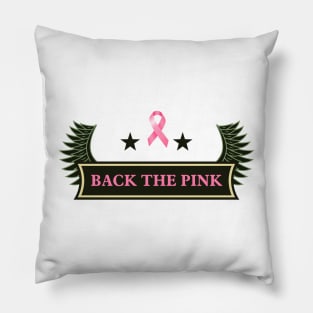 Back the pink breast cancer awareness Military tag Pillow