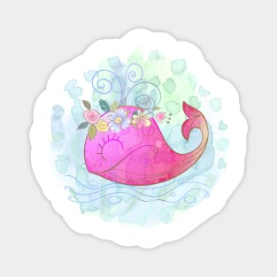 Cute Pink Whale Magnet