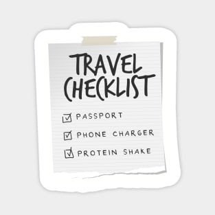 Travel Checklist - Funny Gym & Protein Essentials Magnet