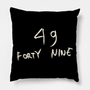 Hand Drawn Letter Number 49 Forty Nine Pillow