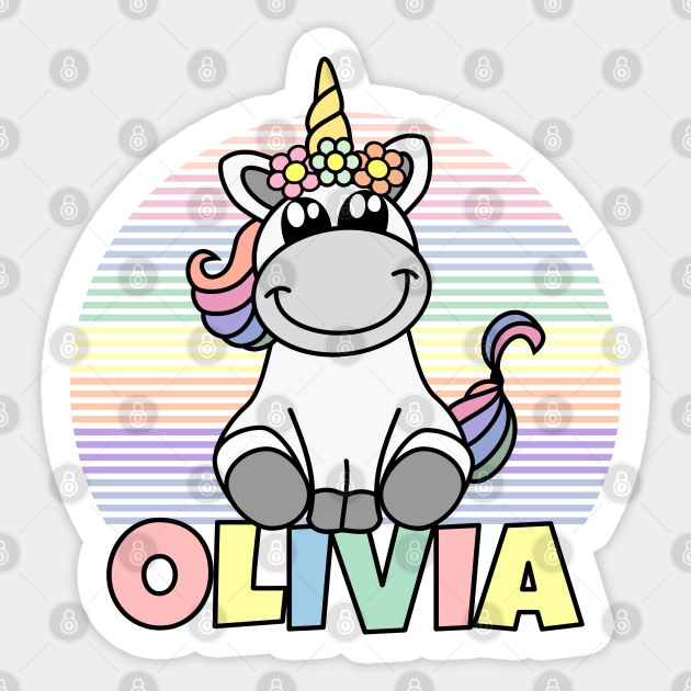 Olivia First Name Cute Unicorn Rainbow Olivia Name Sticker Teepublic Best collection of mobile wallpaper without watermark for all mobile screens fit perfectly. olivia first name cute unicorn rainbow