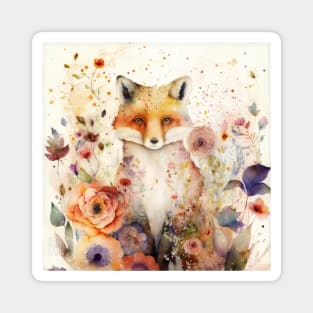 Fox, Watercolor Woodland Animals Magnet