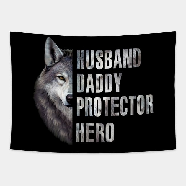 Wolf Husband Daddy Protector Hero Tapestry by Phylis Lynn Spencer