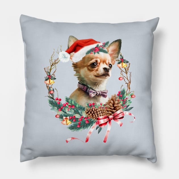 Christmas Dog Chihuahua Pillow by Astramaze