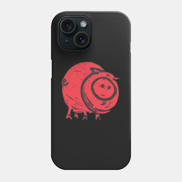 Pig, A Big, Fat, Red Pig, what's not to love about piggies?! Phone Case by krisevansart