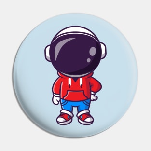 Cute Cool Astronaut With Jacket And Jeans Cartoon Pin