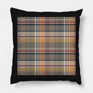 Autumn Aesthetic Iona 1 Hand Drawn Textured Plaid Pattern Pillow