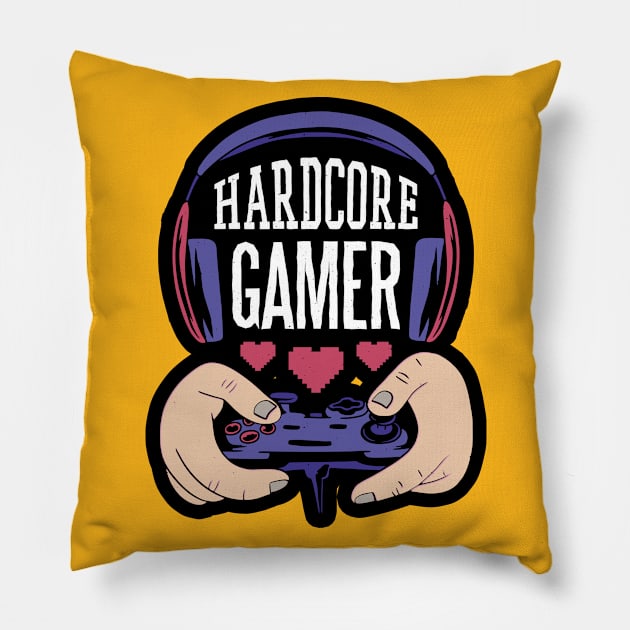 Hardcore Gamer Artwork!! Pillow by Artistic muss