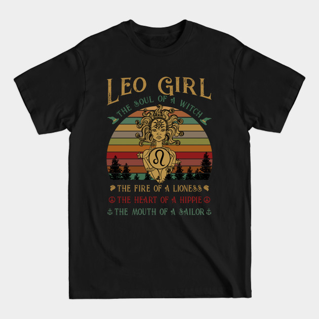 Disover Leo Girl The Soul Of A Witch Awesome T shirt - Trend - T-Shirt