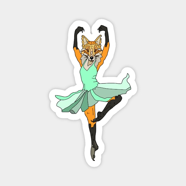 Fox Ballerina Tutu Magnet by notsniwart