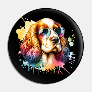 Watercolor Clumber Spaniel Pin