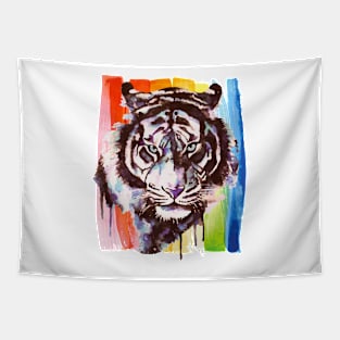 Tiger Art - Gay Pride - Rainbow - Watercolors Tapestry