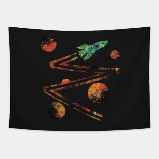 Space Rocket zigzag Tapestry