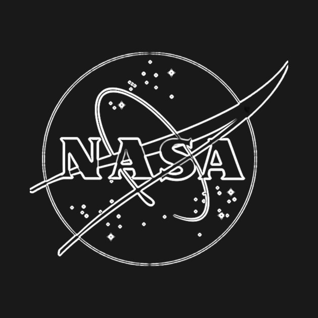 NASA Neon White Emblem Ultra-Vintage by Lunar Lens