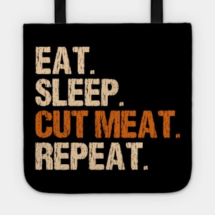 Butcher Butchery Cut Meat Fathers Day Gift Funny Retro Vintage Tote