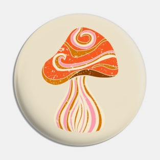 Groovy Mushroom Graphic Pin