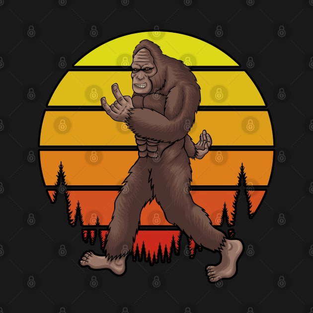 Bigfoot Retro Sunset by puffstuff