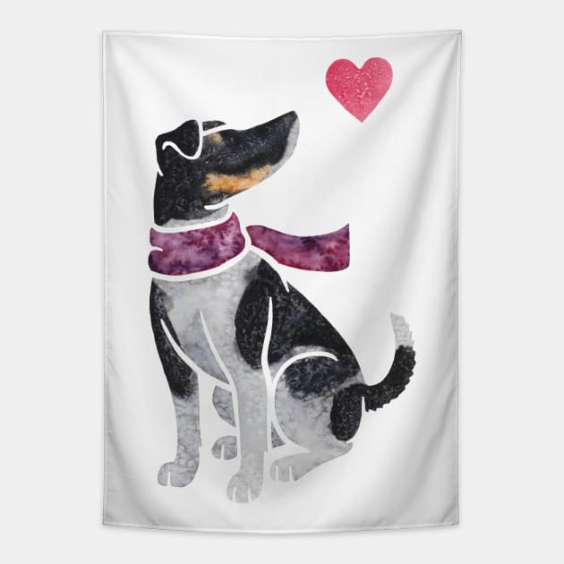 Watercolour Smooth Fox Terrier Tapestry by animalartbyjess