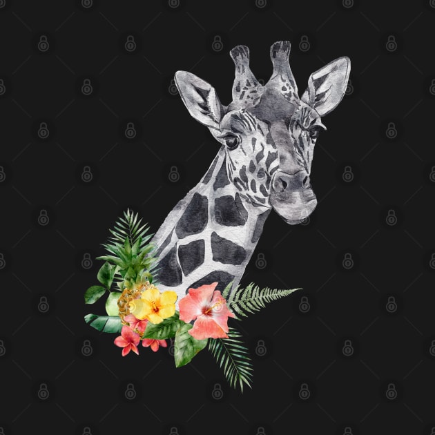 Floral Wild Giraffe Camelopard Spirit Animal Wildlife Rescue by PinkyTree