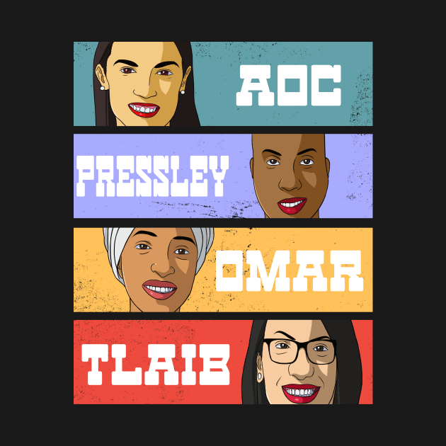 AOC Pressley Omar Tlaib The Squad Democrats by Noseking