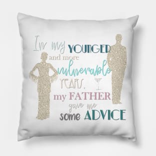 First Lines :The Great Gatsby Pillow