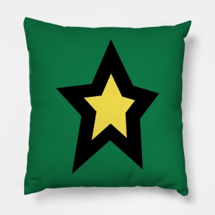 Yellow Star Thick Black Line Pillow