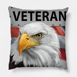 Patriotic United States Veteran American Eagle and Flag Art Pillow