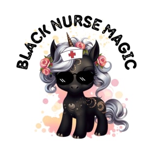 Black nurse magic- Unicorn T-Shirt