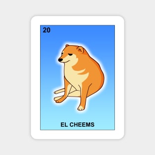 El Cheems Mexican Lottery Dog Funny Shiba Inu Meme Bingo Card Magnet