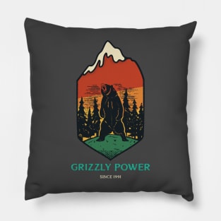 grizzly bear power Pillow