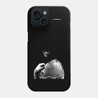 Special processing. Dark side. Girl with not visible face parts. Grayscale. Phone Case