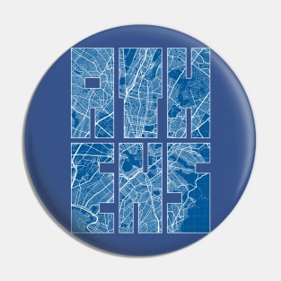 Athens, Greece Map Typography - Blueprint Pin