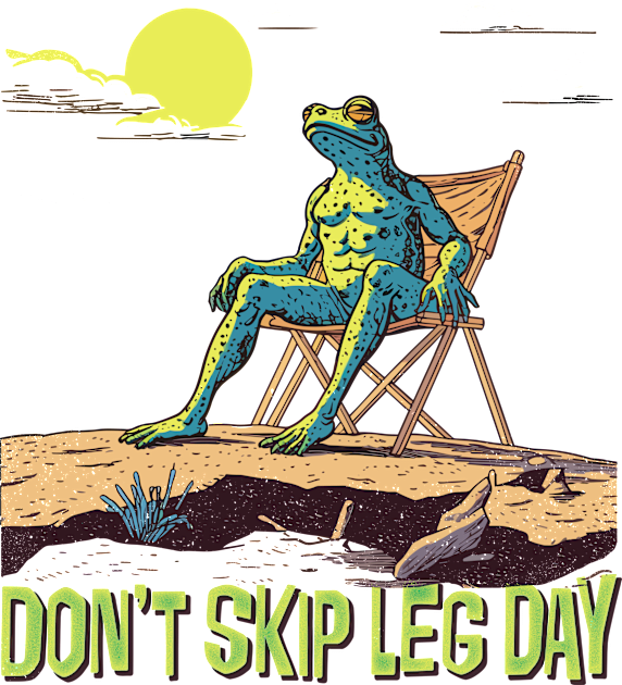 Don't Skip Leg Day --- Cute Gym Frog Kids T-Shirt by DankFutura